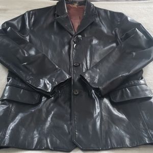 Banana Republic Black Leather Blazer